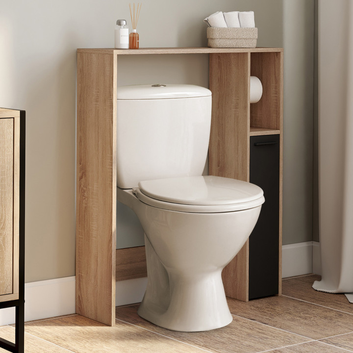 Mobile in faggio e nero con piano WC - WALLIS | La gamma WALLIS IDMarket