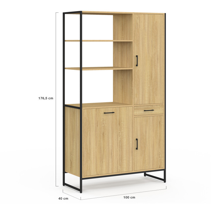 Credenza da cucina con colonna a 3 ante dal design industriale - DETROIT | DETROIT IDMarket