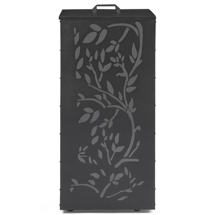 Contenitore per pellet - stoccaggio pellet 45 kg nero motivo floreale 36 x 36 x 76 cm | IDMarket