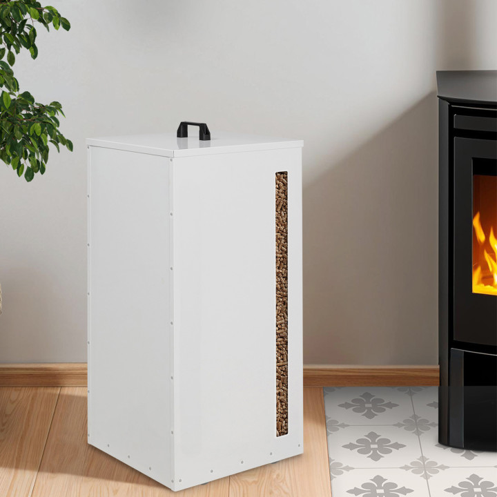 Contenitore per pellet - stoccaggio di pellet 45 kg bianco 36 x 36 x 76 cm | IDMarket