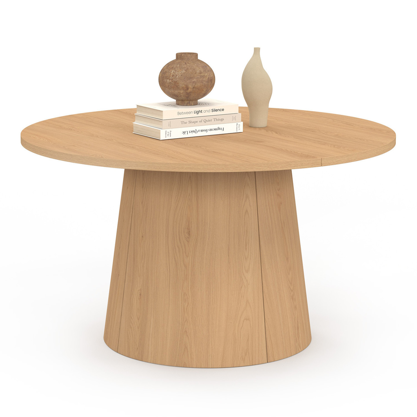 Tavolino da salotto moderno Tavolino rotondo Set di 2, tavolino industriale Set di nidificazione con vassoio rialzato in legno rustico Bordo superiore e tavolini con gambe in metallo Tavolin