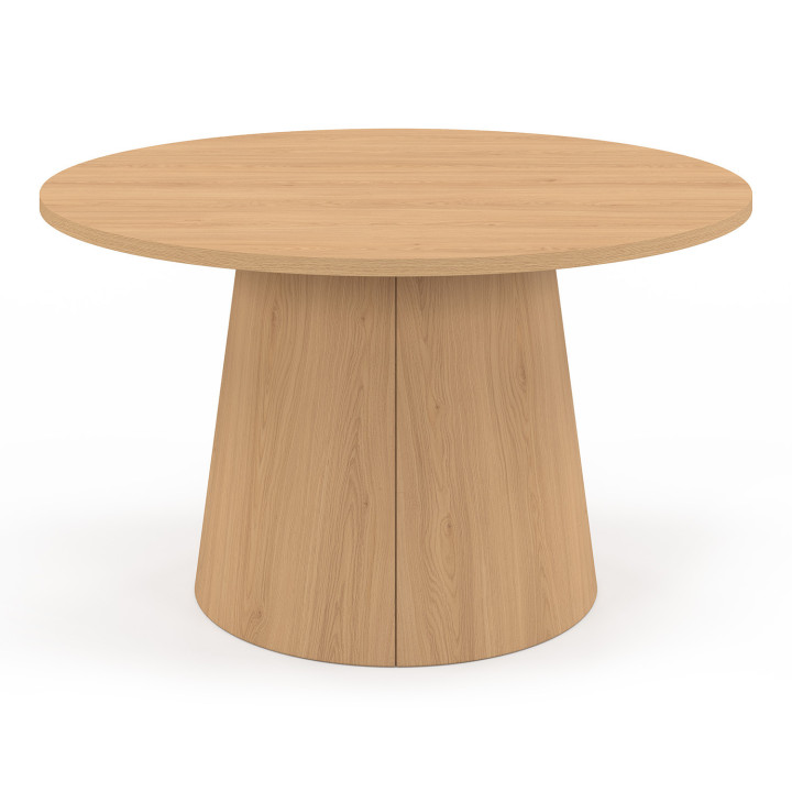 Tavolino rotondo da 70 cm con gamba centrale effetto faggio - ANGELE | IDMarket