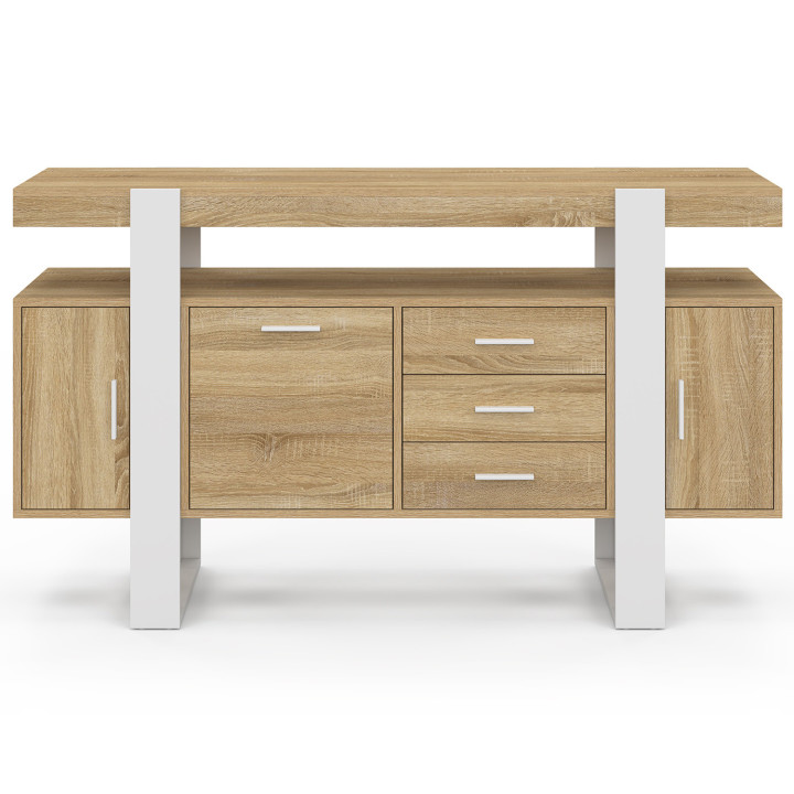 Credenza 140 cm, legno e bianco - PHOENIX | IDMarket