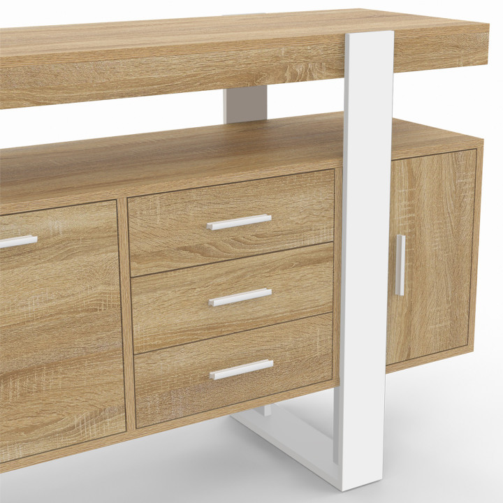Credenza 140 cm, legno e bianco - PHOENIX | IDMarket
