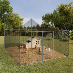 Recinto per voliera 12m² 3x4 m con tetto e rete in acciaio zincato | ID Market