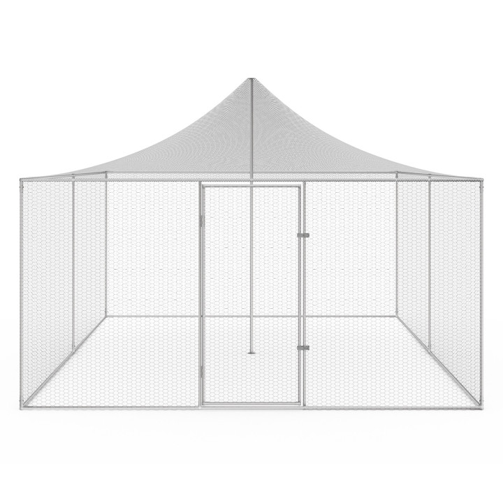 Recinto per voliera 12m² 3x4 m con tetto e rete in acciaio zincato | ID Market