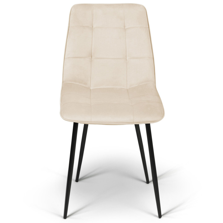 Set di 6 sedie miste in terracotta e velluto beige - MILA | IDMarket