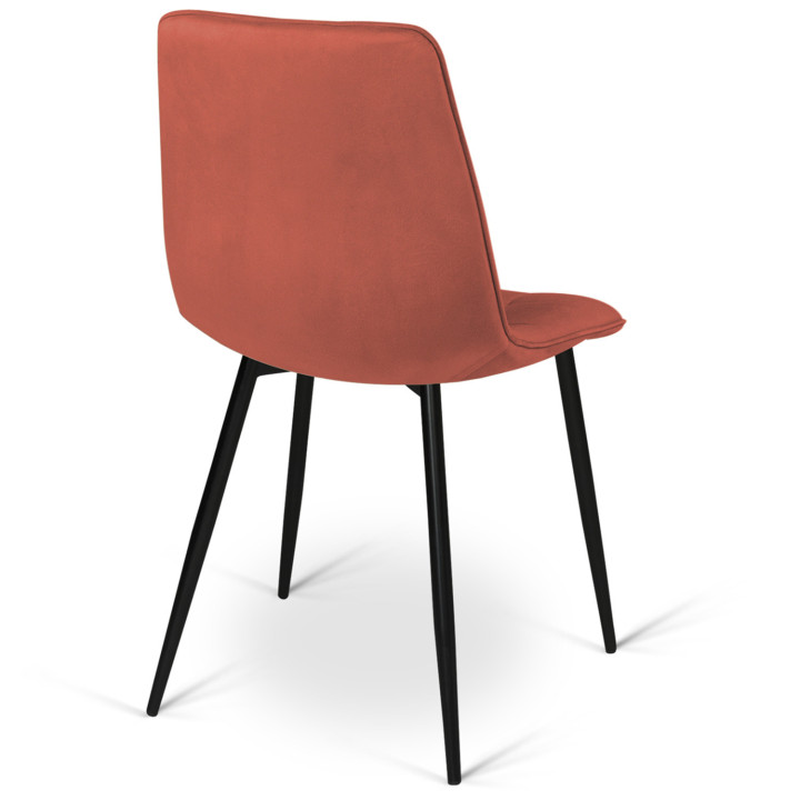 Set di 6 sedie miste in terracotta e velluto beige - MILA | IDMarket