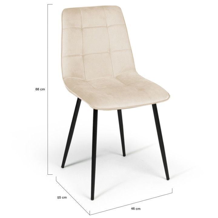 Set di 6 sedie miste in terracotta e velluto beige - MILA | IDMarket