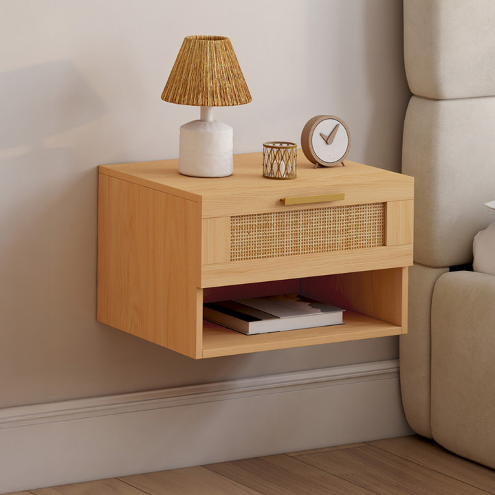 Set di 2 comodini in canna naturale e legno - ROBERT | Anglaise IDMarket