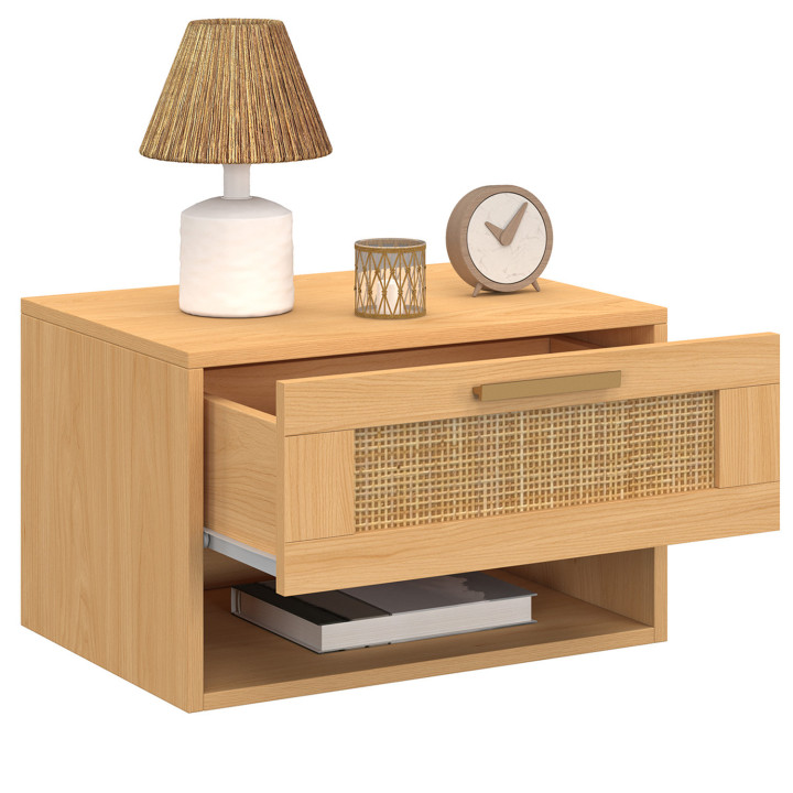 Set di 2 comodini in canna naturale e legno - ROBERT | Anglaise IDMarket