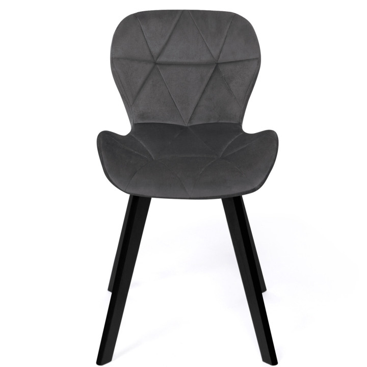 Set di 6 sedie in velluto blu, grigio e giallo - ROBINE | Anglaise IDMarket