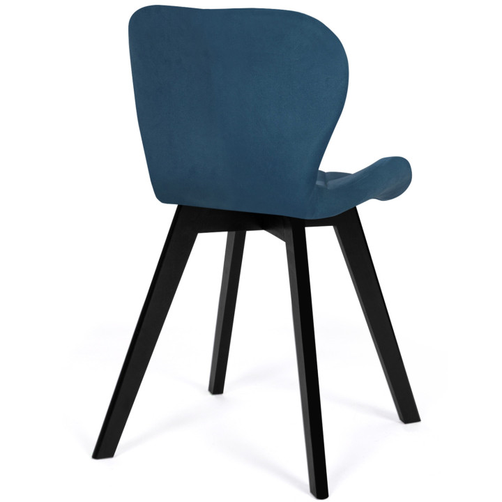 Set di 6 sedie in velluto blu, grigio e giallo - ROBINE | Anglaise IDMarket