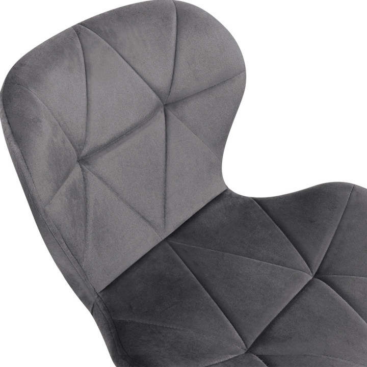 Set di 6 sedie in velluto blu, grigio e giallo - ROBINE | Anglaise IDMarket