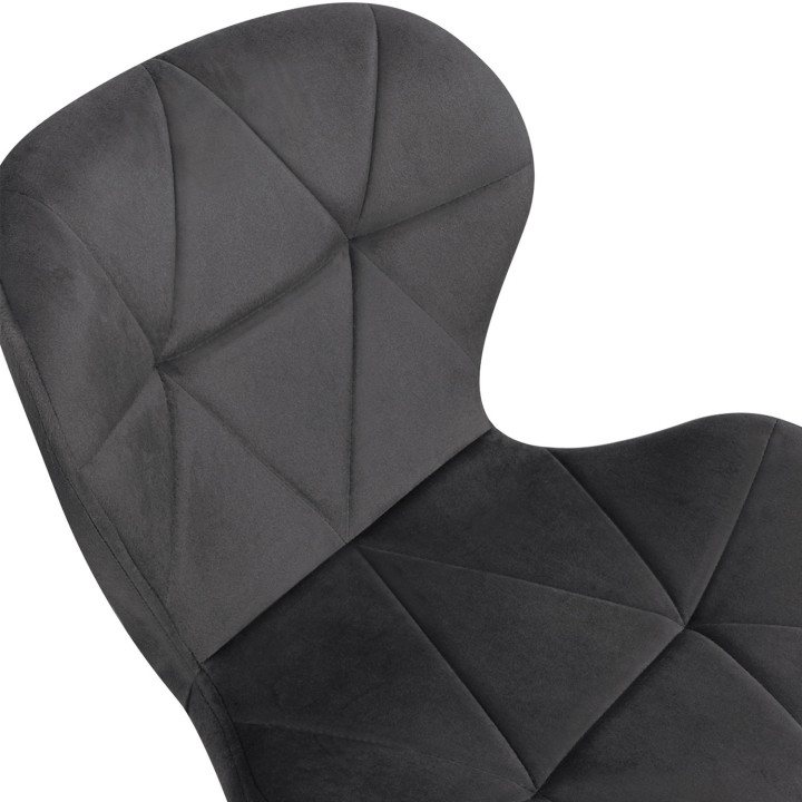 Set di 6 sedie in velluto grigio scuro con gambe nere - ROBINE | REGNO UNITO IDMarket