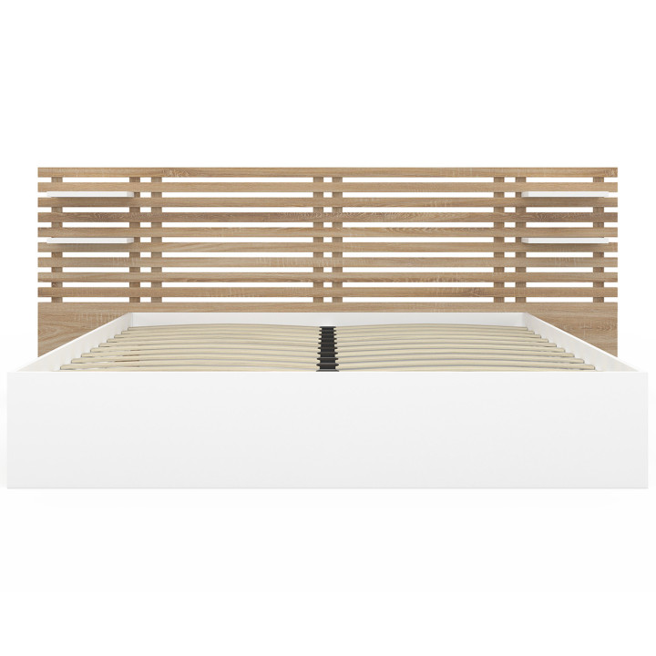 Letto matrimoniale 160 x 200 cm in faggio e bianco - SAVANA | IDMarket