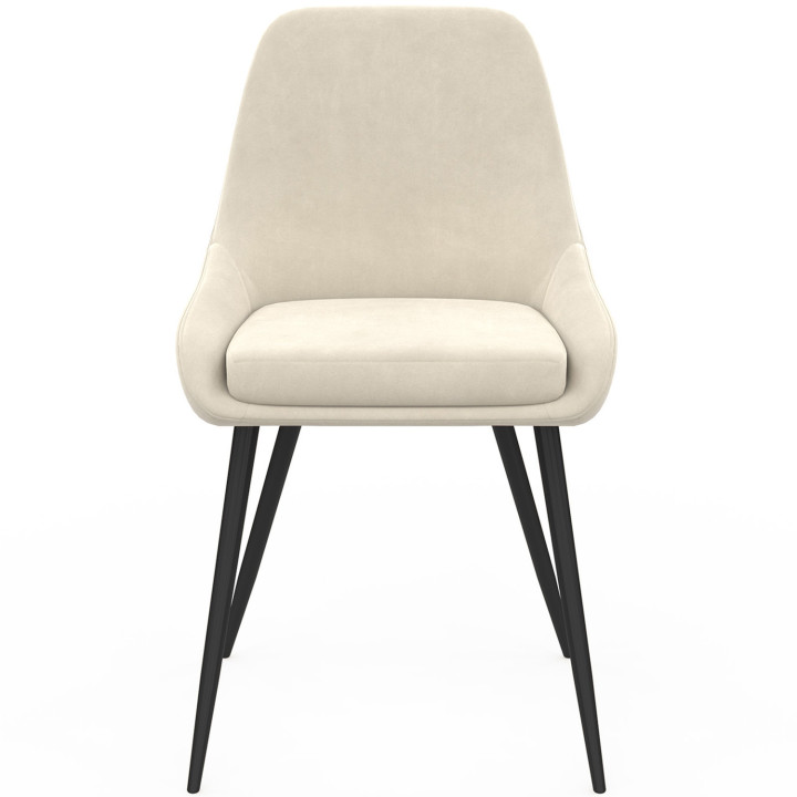 Set di 6 sedie in velluto di colore misto grigio, terracotta e beige - THALYA | Zen Cart! IDMarket