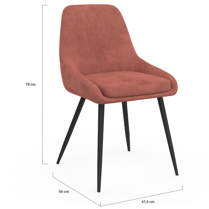 Set di 6 sedie in velluto di colore misto grigio, terracotta e beige - THALYA | Zen Cart! IDMarket