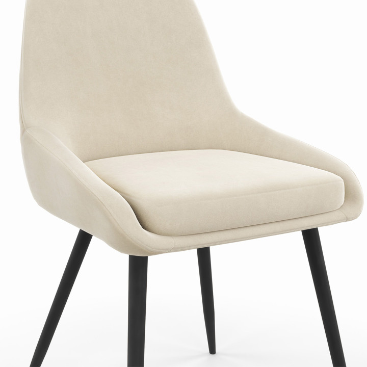 Set di 6 sedie in velluto di colore misto grigio, terracotta e beige - THALYA | Zen Cart! IDMarket