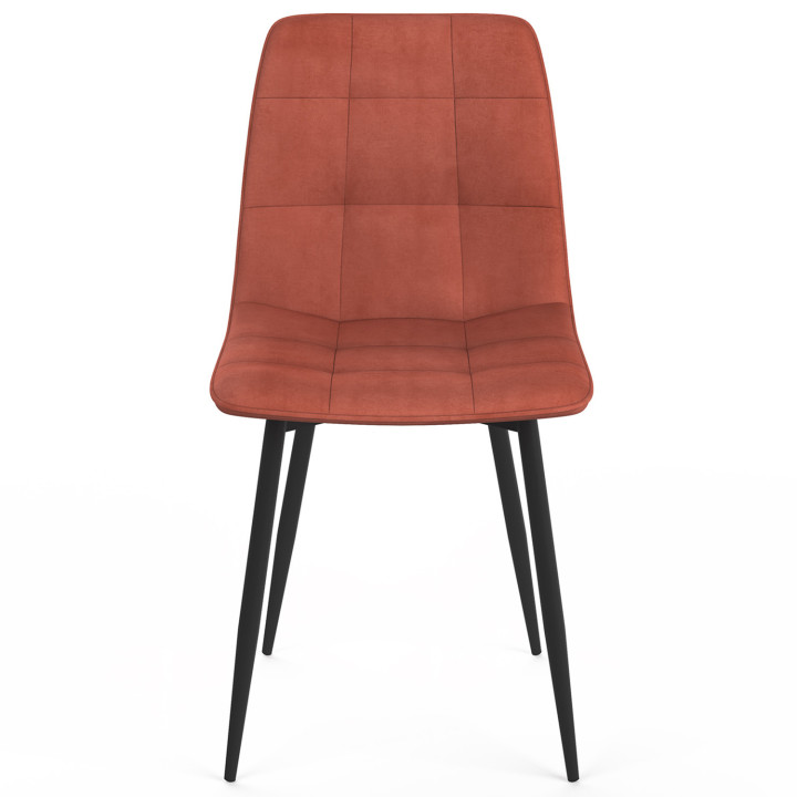 Set di 4 sedie da pranzo in velluto terracotta - MILA | IDMarket