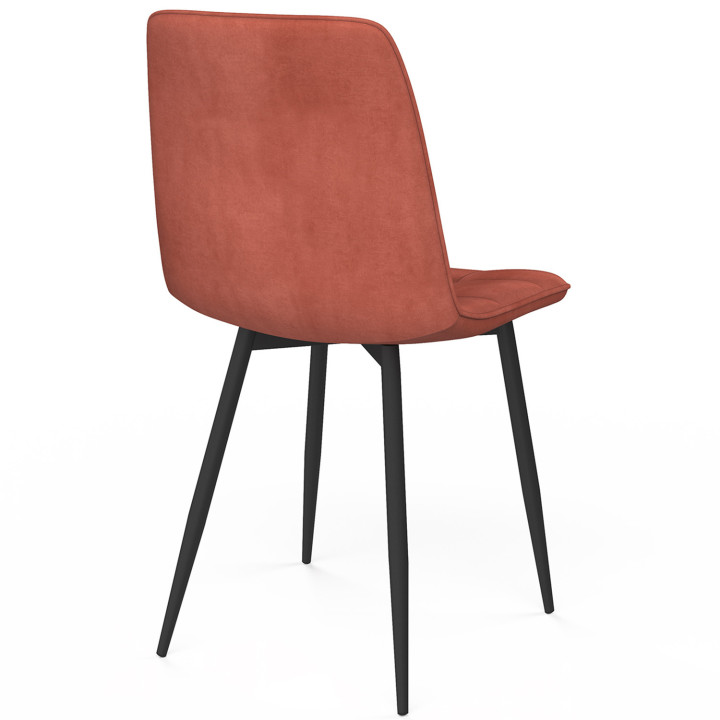 Set di 4 sedie da pranzo in velluto terracotta - MILA | IDMarket
