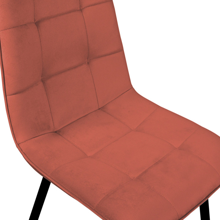Set di 4 sedie da pranzo in velluto terracotta - MILA | IDMarket