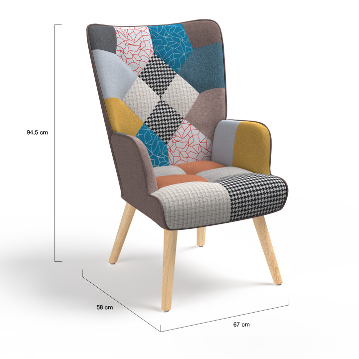 A buon mercato Poltrona scandinava patchwork | ID Market