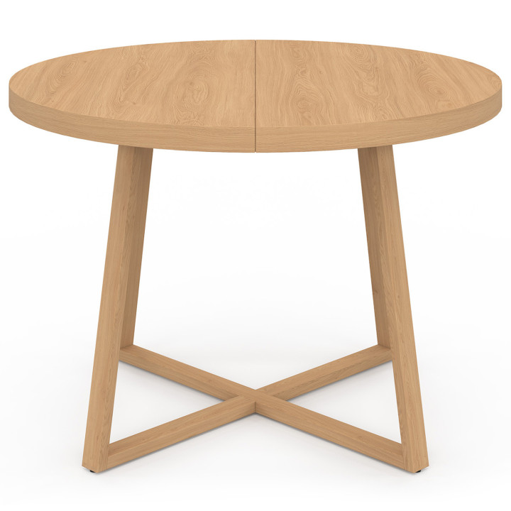 Tavolo da pranzo rotondo 6 persone effetto legno di faggio - SELMA | IDMarket