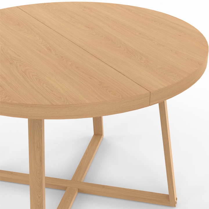 Tavolo da pranzo rotondo 6 persone effetto legno di faggio - SELMA | IDMarket