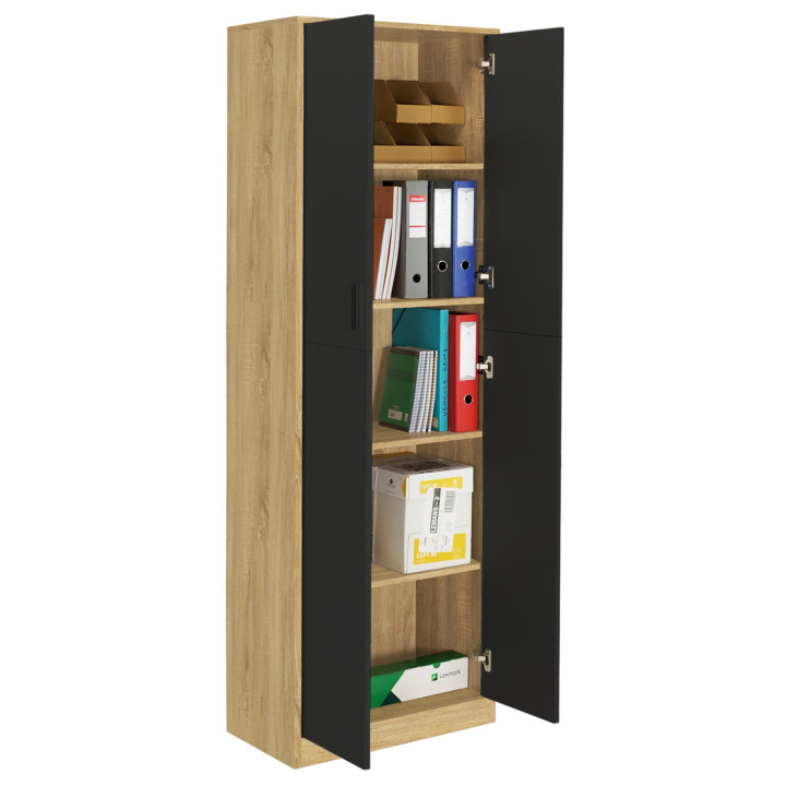 Armadio multifunzionale da tavolo 190 cm con 2 ante e 4 ripiani - MARIA | REGNO UNITO IDMarket