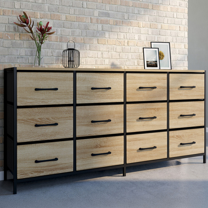 Cassettiera industriale a 12 cassetti 140 cm - UTAH | Zen Cart! IDMarket