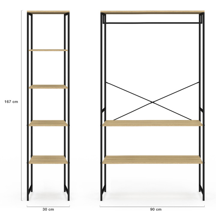 Armadio doppio di design industriale 123 cm - DETROIT | IDMarket