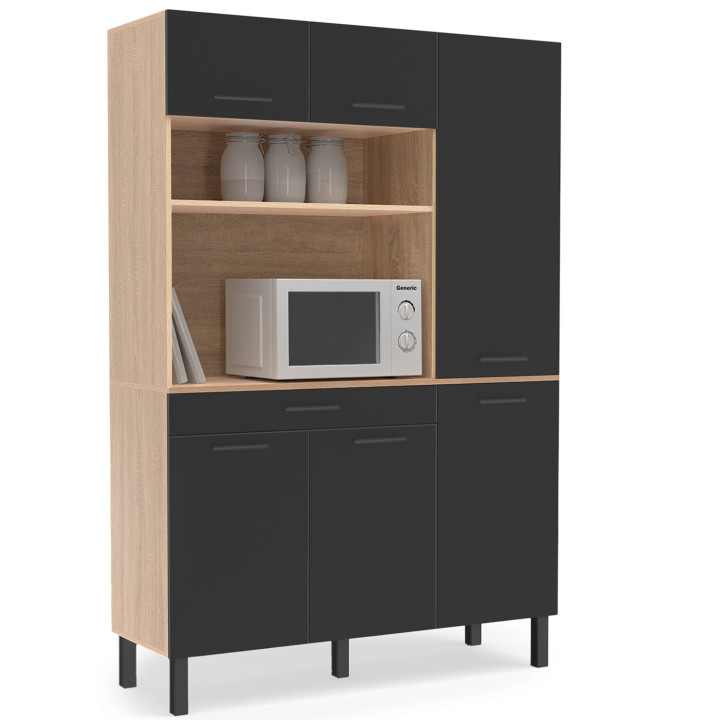 Credenza da 120 cm in faggio e nero - CINA | ID Market