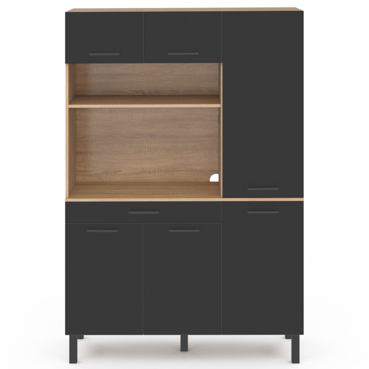 Credenza da 120 cm in faggio e nero - CINA | ID Market