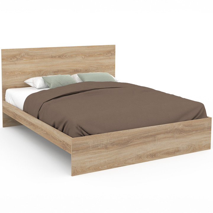 Letto matrimoniale con testiera e base in faggio 160x200cm - OMAHA | ID Market