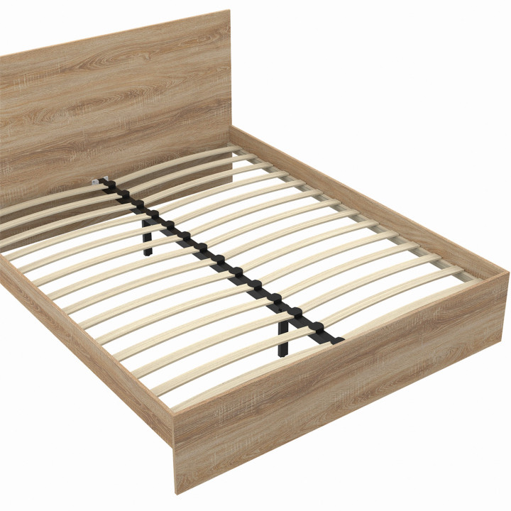 Letto matrimoniale con testiera e base in faggio 160x200cm - OMAHA | ID Market