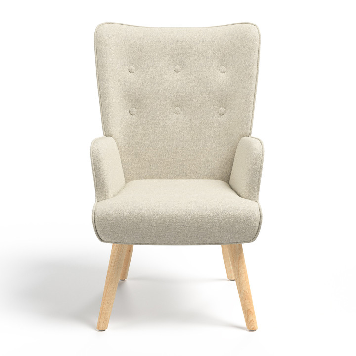Poltrona scandinava in tessuto beige - IVAR | ID Market
