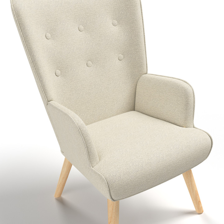 Poltrona scandinava in tessuto beige - IVAR | ID Market