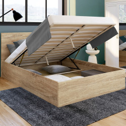 Letto matrimoniale 160 x 200 cm in faggio, testata e base - SEASIDE | ID Market