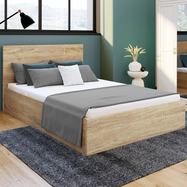 Letto matrimoniale 160 x 200 cm in faggio, testata e base - SEASIDE | ID Market