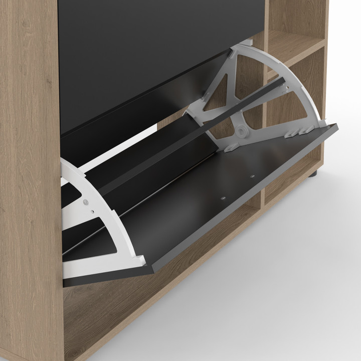 Scarpiera a 2 ante in faggio e nero a buon mercato | ID Market