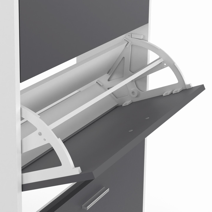 A buon mercato la scarpiera a 4 ante bianca e grigio chiaro | ID Market