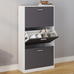 Scarpiera bianca a 3 ante grigia a buon mercato | ID Market