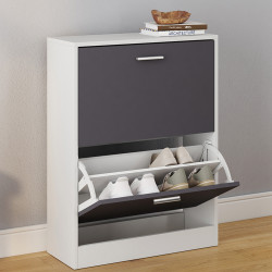 Scarpiera a 2 ante bianca e grigia a buon mercato | ID Market