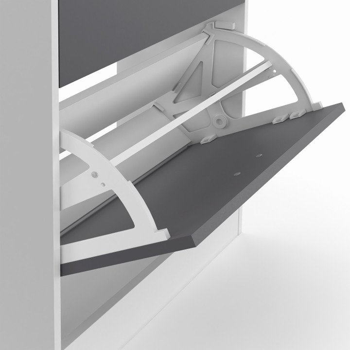 Scarpiera a 2 ante bianca e grigia a buon mercato | ID Market