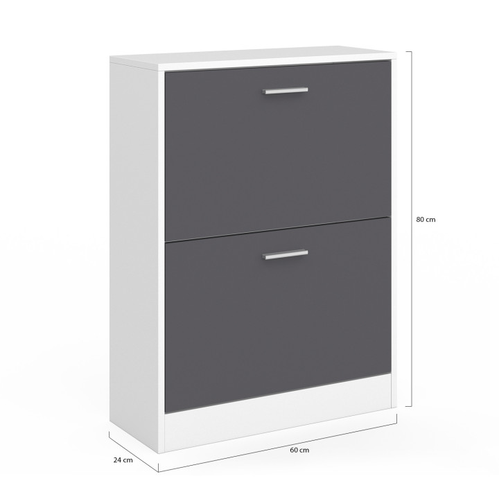 Scarpiera a 2 ante bianca e grigia a buon mercato | ID Market