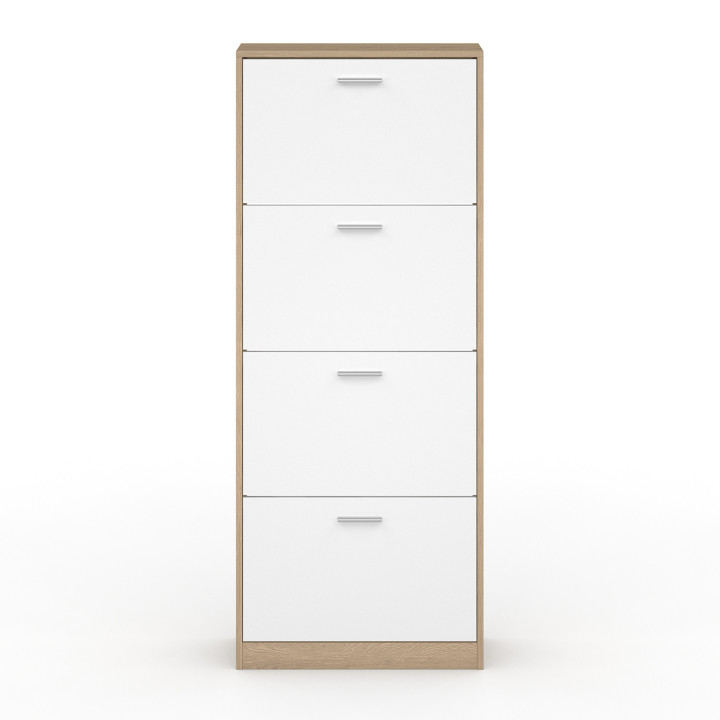 A buon mercato la scarpiera a 4 ante in finto faggio e bianco | ID Market