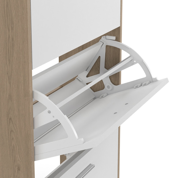 A buon mercato la scarpiera a 4 ante in finto faggio e bianco | ID Market