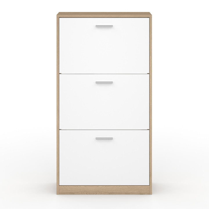 A buon mercato la scarpiera a 3 ante in finto faggio e bianco | ID Market