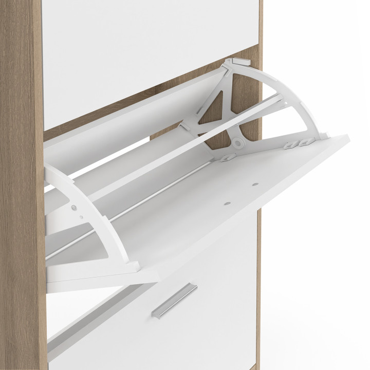 A buon mercato la scarpiera a 3 ante in finto faggio e bianco | ID Market
